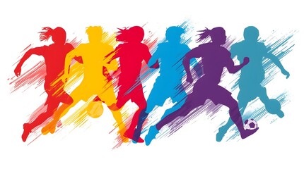Colorful Sports Team Silhouette