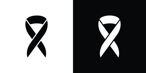 Cancer ribbon icon, simple flat style. for ui or ux designs