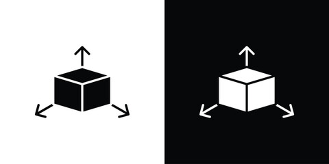 3D modeling icon, simple flat style. for ui or ux designs
