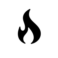 Abstract Black Flame Design Element on White Background Represents Energy Passion and Transformation Perfect for Logos and Icons
