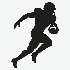 American football player silhouette. Clipart image vector silhouette