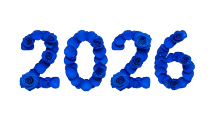 Celebrate 2026 with vibrant sapphire blue rose petals, capturing the essence of fresh beginnings and elegant floral artistry for new year designs
