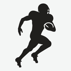 American football player silhouette. Clipart image vector silhouette