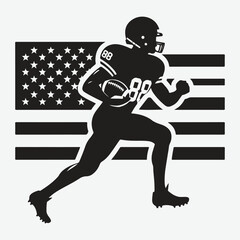 Obraz premium American football player silhouette. Clipart image vector silhouette