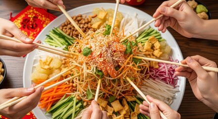 Festive Prosperity Toss: Celebrating Lunar New Year with Yusheng Delight