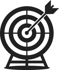 Target with arrow, bullseye focus, archery mark, precision aim, shooting practice