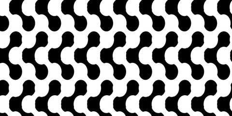 Metaballs Seamless Pattern geometric wallpaper vector design. Black elements on a white background. Abstract background color metaballs modern texture.