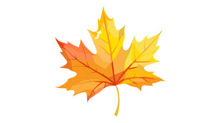 Fototapeta premium A single vibrant maple leaf in autumn colors on a black background
