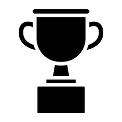 Gold Trophy Vector Glyph Icon Design