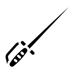 Fencing Sword Vector Glyph Icon Design