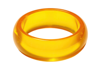 A vibrant, round, opaque yellow ring