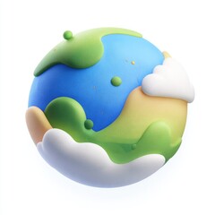 A Playful 3D Render of a Stylized Planet
