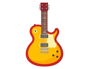 Naklejka premium Flat illustration of a yellow electric guitar