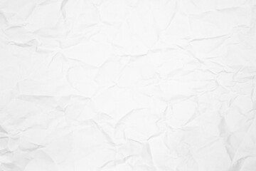 Crumpled white paper texture for abstract background.