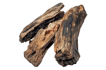 Driftwood pieces with weathered textures and organic shapes, showcasing natural wood grain and tones