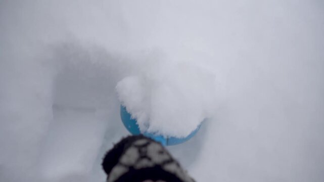 a beautifully snowy day featuring a bright blue
