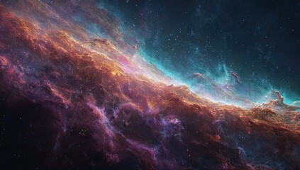 Fototapeta premium Cosmic nebulae swirls of vibrant hues