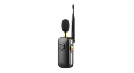 Isolated black microphone and antenna device    .ai generative, transparent background, white background. isolated on white background, png, jpeg, jpg.