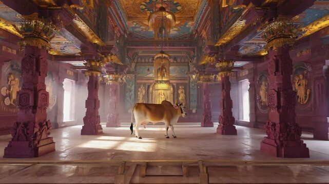 Cow in a Hindu temple.