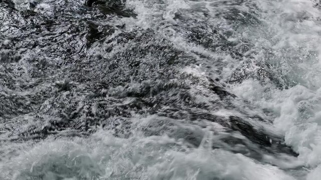 Mountain Stream Flowing Vigorously Over Rocky Surfaces  |  Takinoyu River, Nagano, Japan