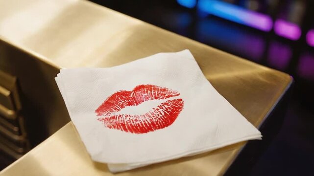 Kiss on a napkin.