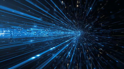 Obraz premium AI Data Stream Tunnel