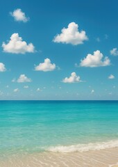 Fototapeta premium Serene beach with turquoise waters.