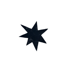 Obraz premium A watercolor illustration of a stylized black star on a white background. This minimalist and striking design combines simplicity with bold contrast, ideal for modern, elegant, and versatile creative