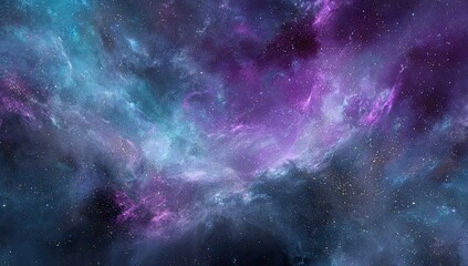 Fototapeta premium A vibrant cosmic nebula, swirling with color and starlight