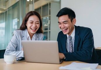 Obraz premium Collaborative Business Meeting Office Digital Work Modern Workspace Engaging Interaction