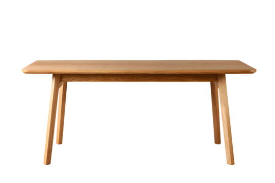 Light Brown Wooden Dining Table with Simple Design