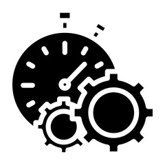 Timer Setting Vector Glyph Icon Design