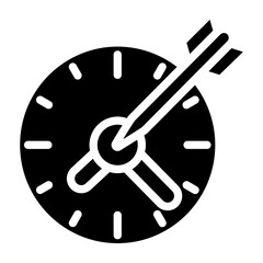 Goal Deadline Vector Glyph Icon Design