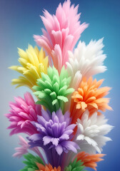 A vibrant bouquet of colorful flowers with delicate petals in full bloom, showcasing natures beauty