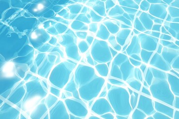 Fototapeta premium A serene image of shimmering blue water with sunlit reflections and a patterned tile bottom, evoking tranquility and refreshment.