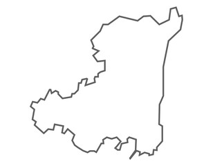 Fototapeta premium Nandyal district gray line map Andhra pradesh, india