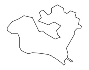 NTR  district gray line map Andhra pradesh, india