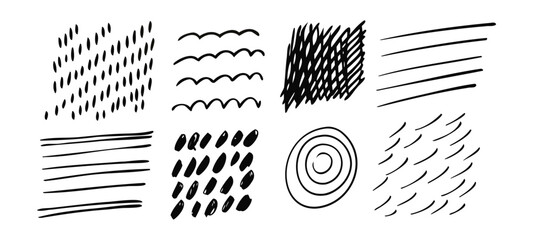 Hand-Drawn Sketchy Line Textures Set