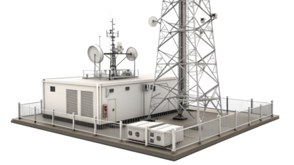 Telecommunication Repeater Installed on Transmission Tower