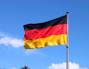 German flag waving in a clear blue sky (3)