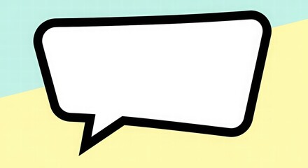 Empty comic book speech bubble on a pastel background.