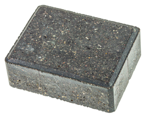 A solid rectangular paving stone with a dense, gray composition and a rough, tactile surface, isolated on a white background.