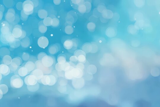 Bright light spots create a dreamy atmosphere against a soft blue background in a serene setting