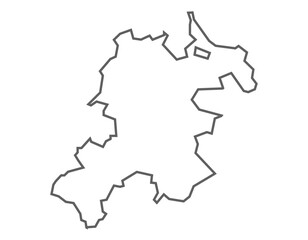 Vizianagaram district gray line map Andhra pradesh, india