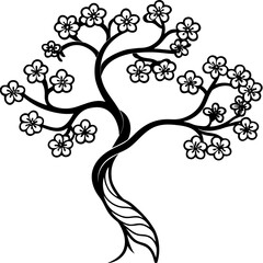 Fototapeta premium Blossom Spiral Tree on White