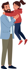 Obraz premium Father lifting daughter in joyful embrace family love and bonding vector illustration 