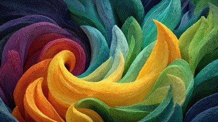 Abstract swirling shapes of vibrant colors