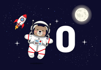 Adorable astronaut bear embarks on a stellar journey through outer space
