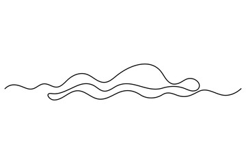 One line drawing of ocean wave minimalist sea outline vector art illustration
