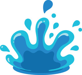 Obraz premium Blue Water Splash Vector Illustration with Droplets Design Elements